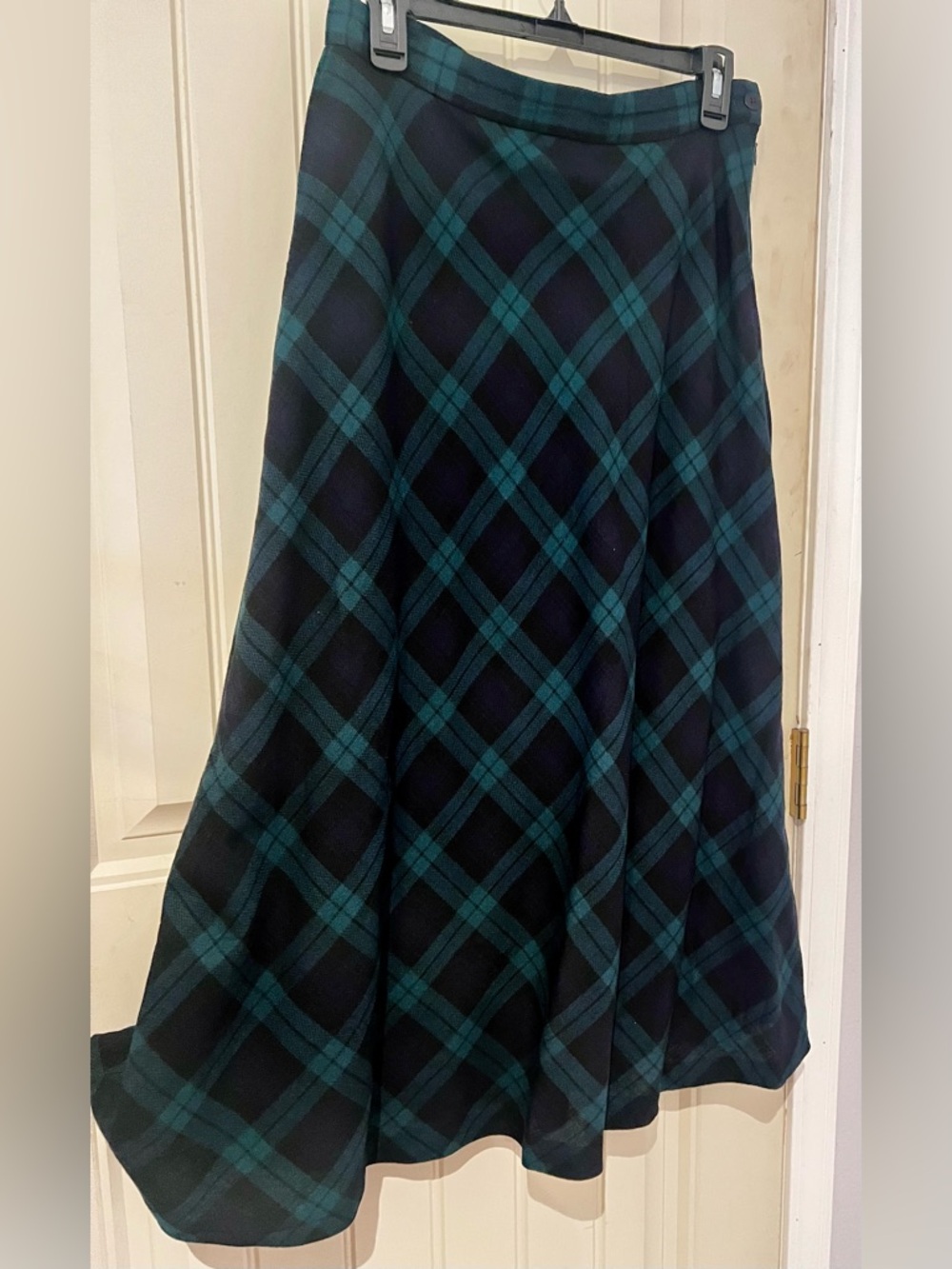 Vintage Talbots silk taffeta plaid maxi skirt 1980s academia stylo  size 12 - Picture 3 of 6